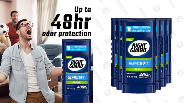 Right Guard Sport Antiperspirant Deodorant Invisible Solid Stick, Fresh, 2.6 Ounce (Pack of 6) | $10 | Amazon | Clip coupon code